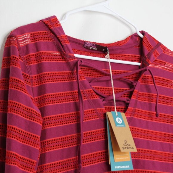 NWT Prana Alexia Beach Swim Coverup Tunic in Deep Pomegranate Size Small - Picture 3 of 12